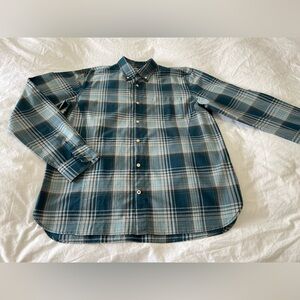 JOHN VARVATOS USA Men SZ L |Button Up Roll Tab Sleeve Plaid Casual Shirt